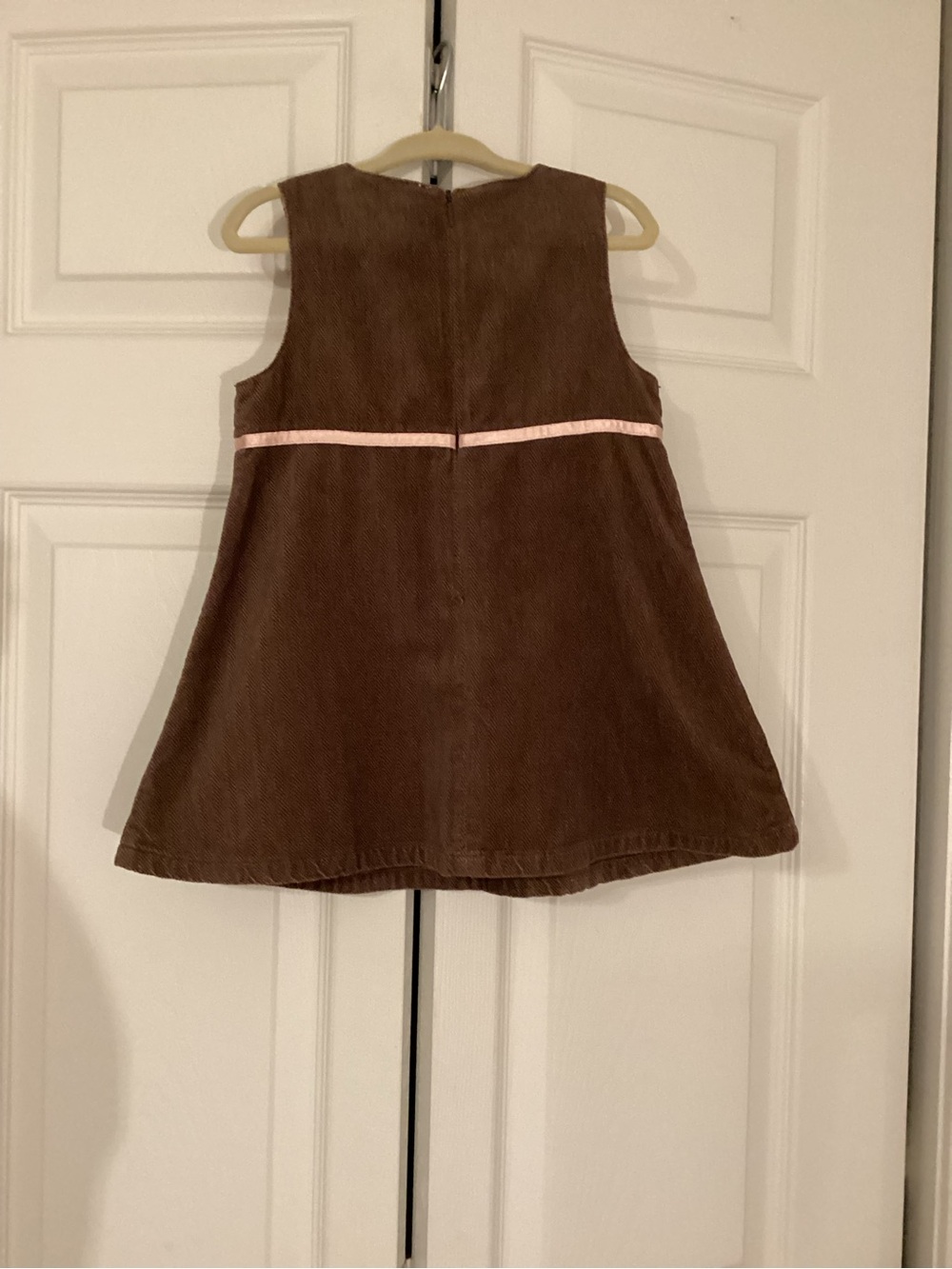 Gymboree Vintage Brown Fox Trot Corduroy Dress with Pink Trim Size 18-24 Months - Picture 4 of 9